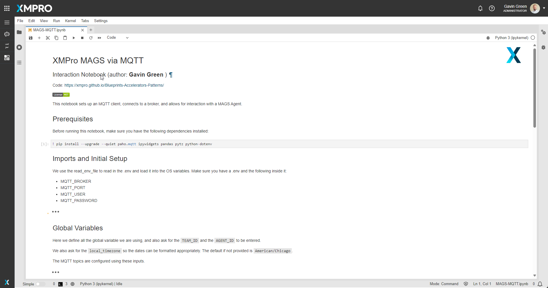 XMPro MAGS via MQTT