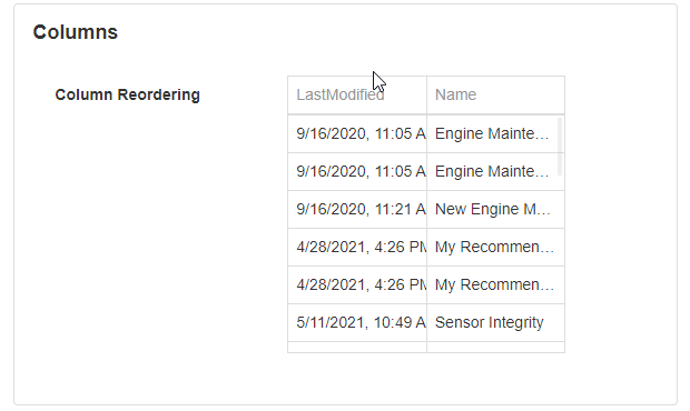 Column Reordering