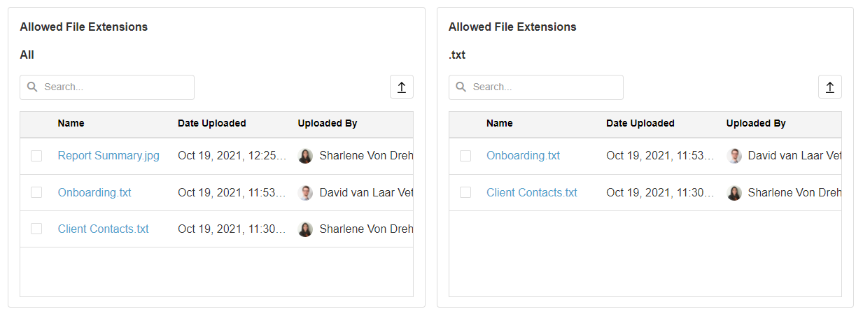 Allowed File Extensions