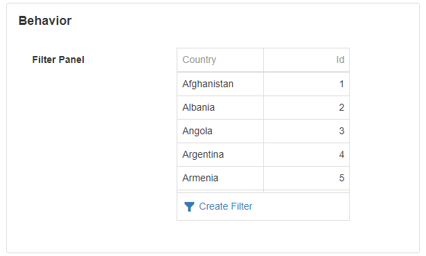 Enable Filter Panel