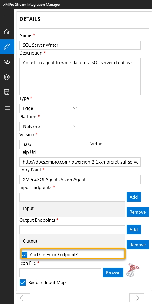 Add On Error Endpoint Config Checkbox