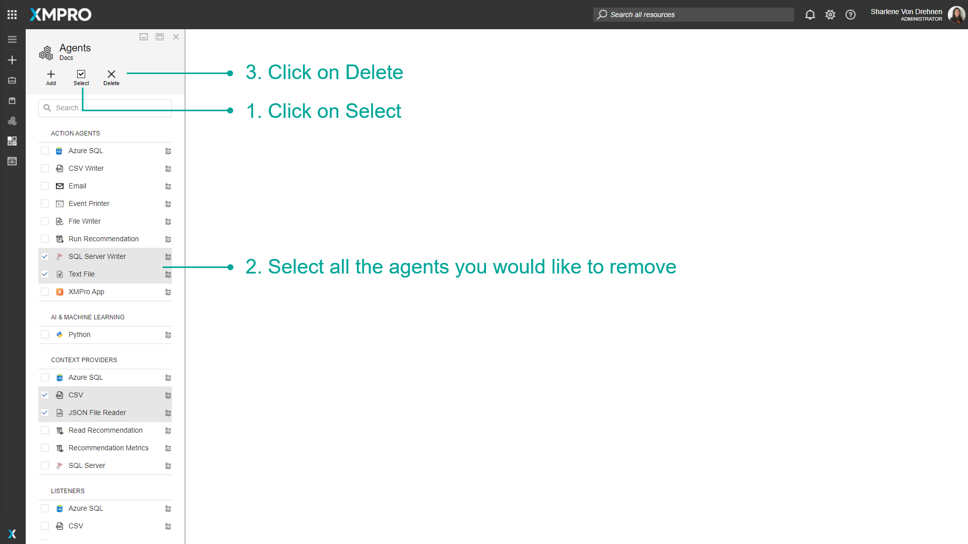 Deleting Agents