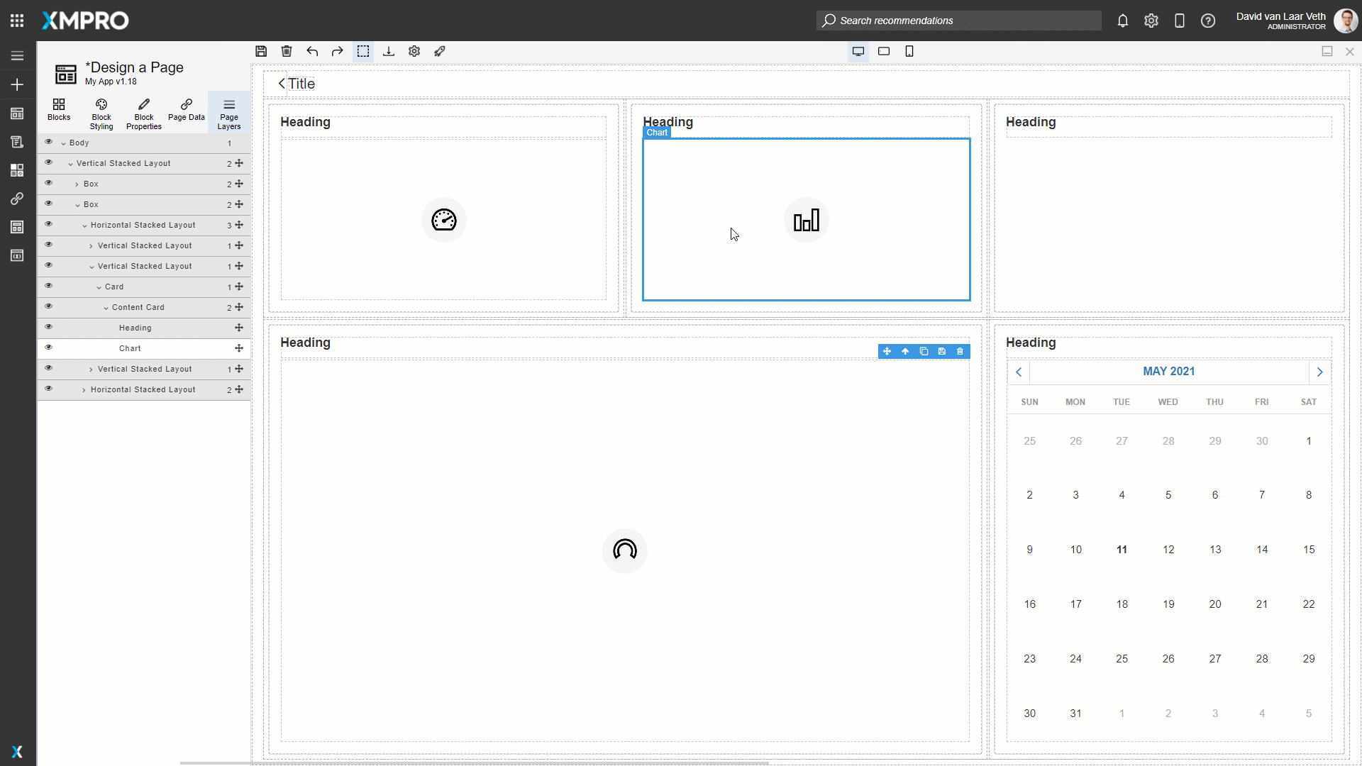 Animation showing how to move blocks using the drag handle in the toolbar