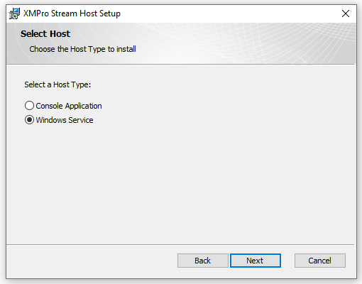 Host type selection
