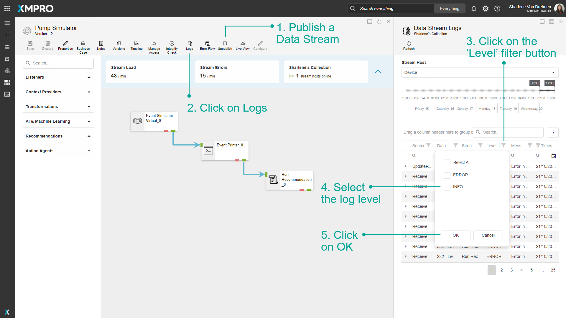 Filtering Logs by Level