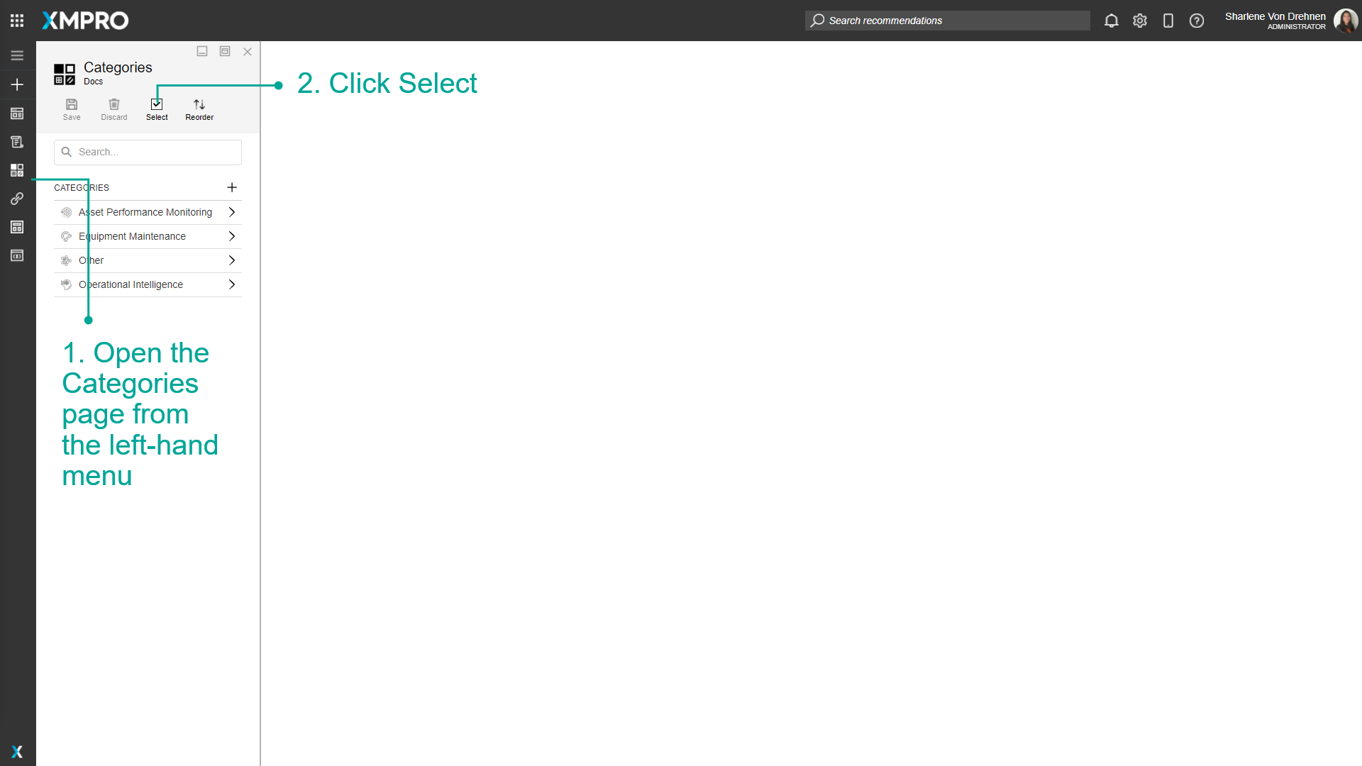 Select button for multiple categories
