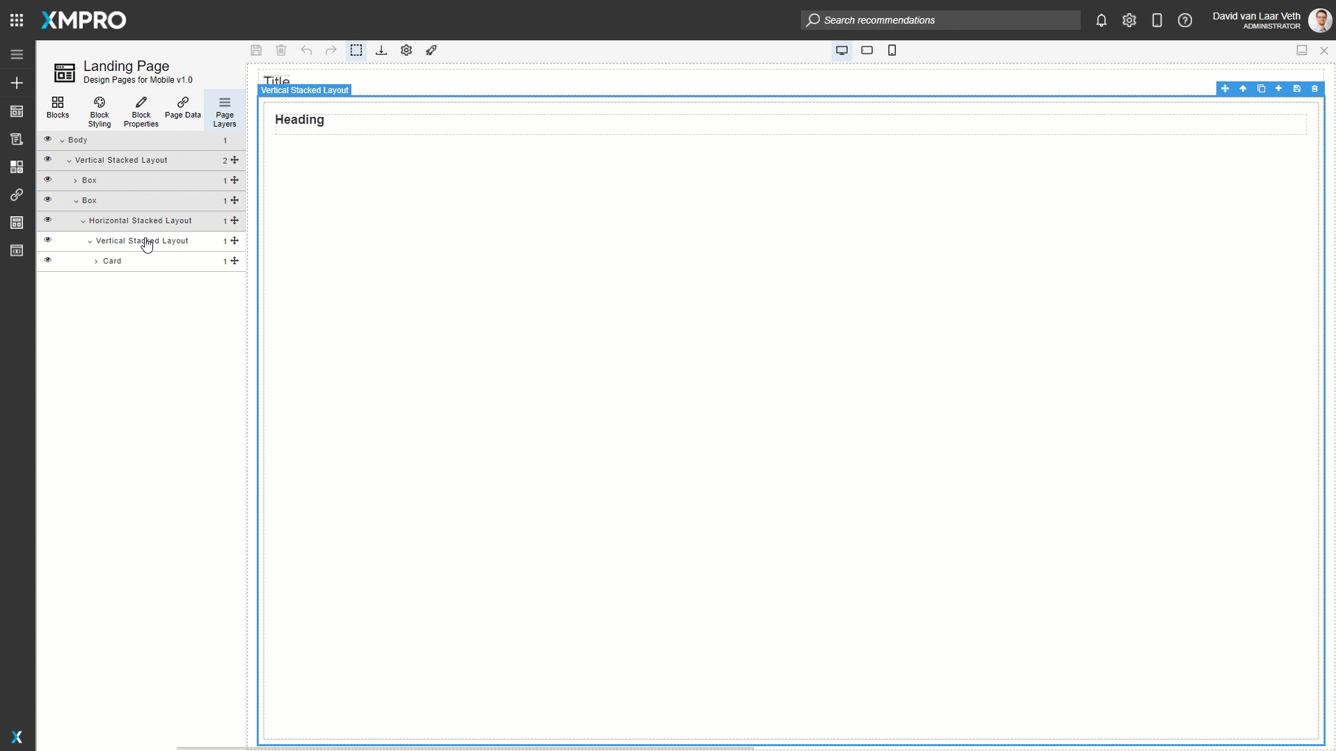 Animation showing how to clone blocks to create a responsive layout