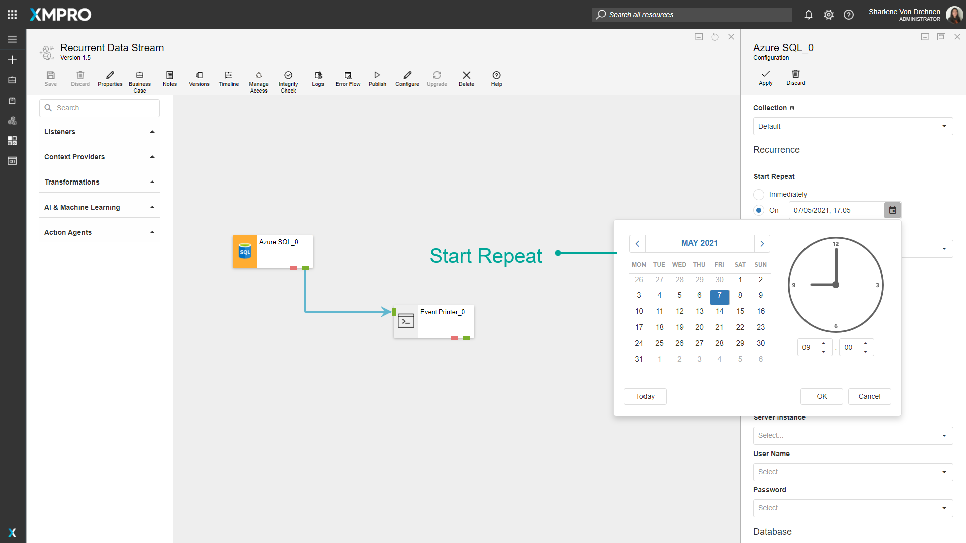 Start Repeat Configuration
