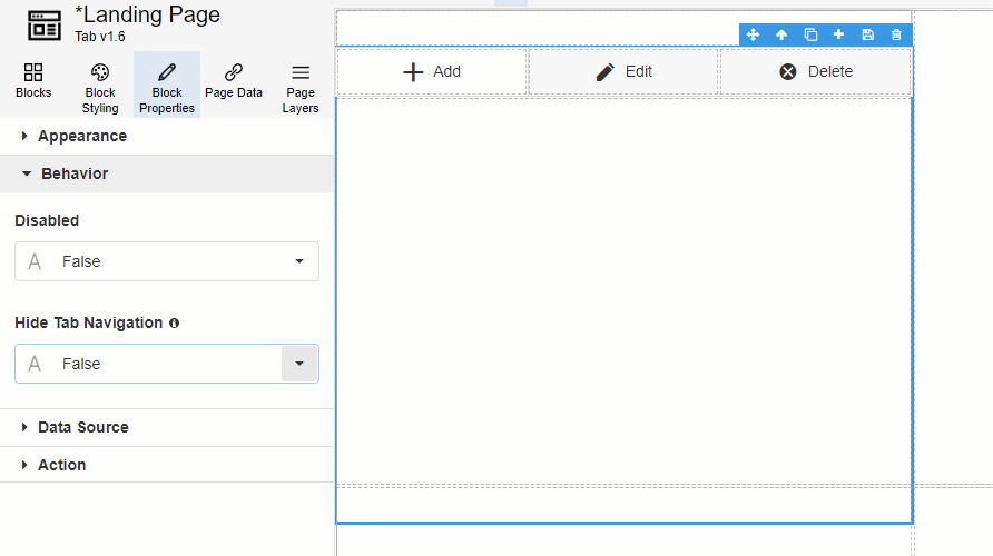 Hide tab navigation