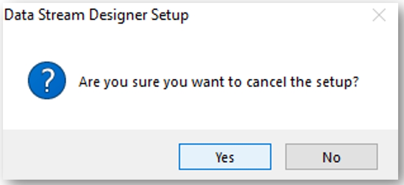 Confirm Cancel Data Stream